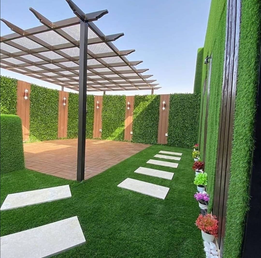 تنسيق حدائق جازان بأقل الاسعار واعلي الخامات 13 حدائق جميله تحتوي علي عشب ومظلات وشلالات