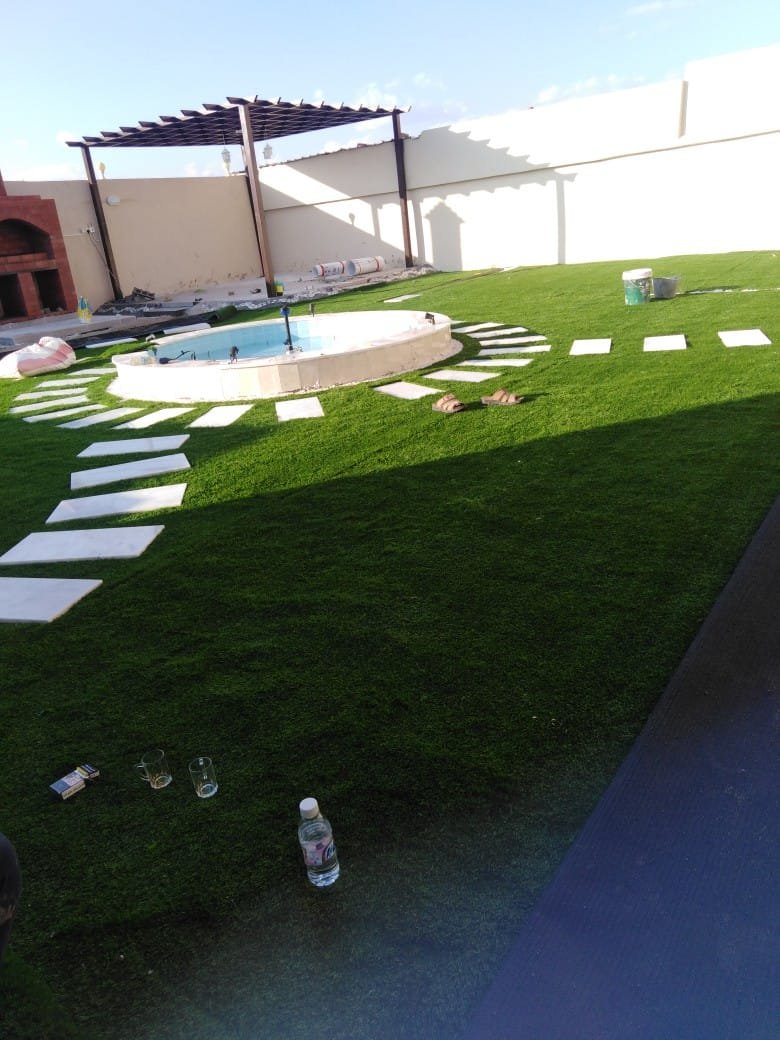 تنسيق حدائق جازان بأقل الاسعار واعلي الخامات 14 حدائق جميله تحتوي علي عشب ومظلات وشلالات