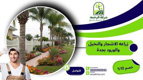 زراعه الاشجار والنخيل والورود بجدة