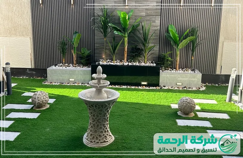 شركة تركيب عشب صناعي بجدة 0559460943 شركة الرحمة ديكور جذاب لحوش منزل بالعشب الصناعي