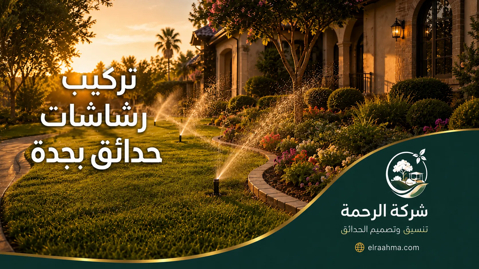 تركيب رشاشات حدائق بجدة | شركة الرحمة رشاشات حديقة موزعة لتغطية العشب بالمياه بصورة متوازنة في جدة