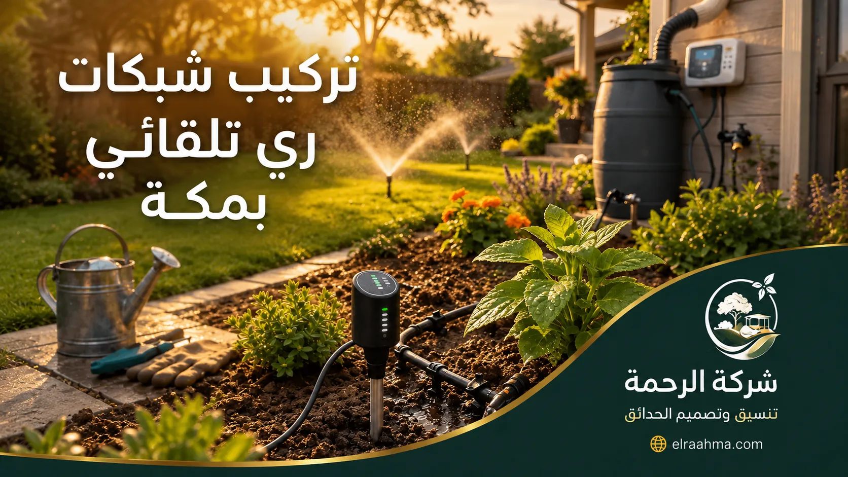 تركيب نظام ري تلقائي بمكة | شركة الرحمة تركيب نظام ري تلقائي بمكة مع رشاشات وتحكم ذكي لري الحديقة