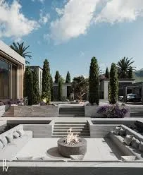 تصميم واجهات منتجعات فاخرة بأحدث الأساليب المعمارية الجذابة