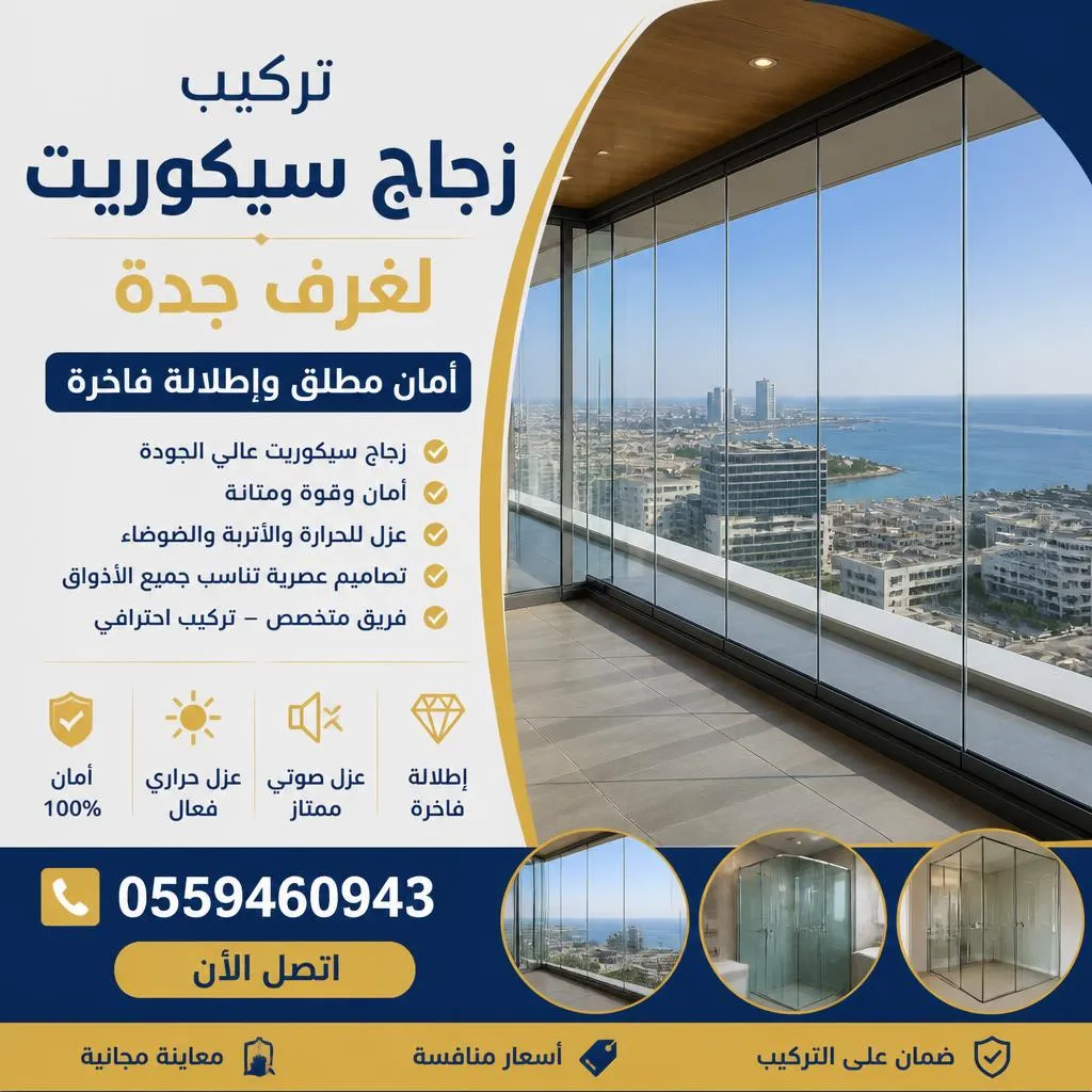تركيب زجاج سيكوريت لغرف جدة