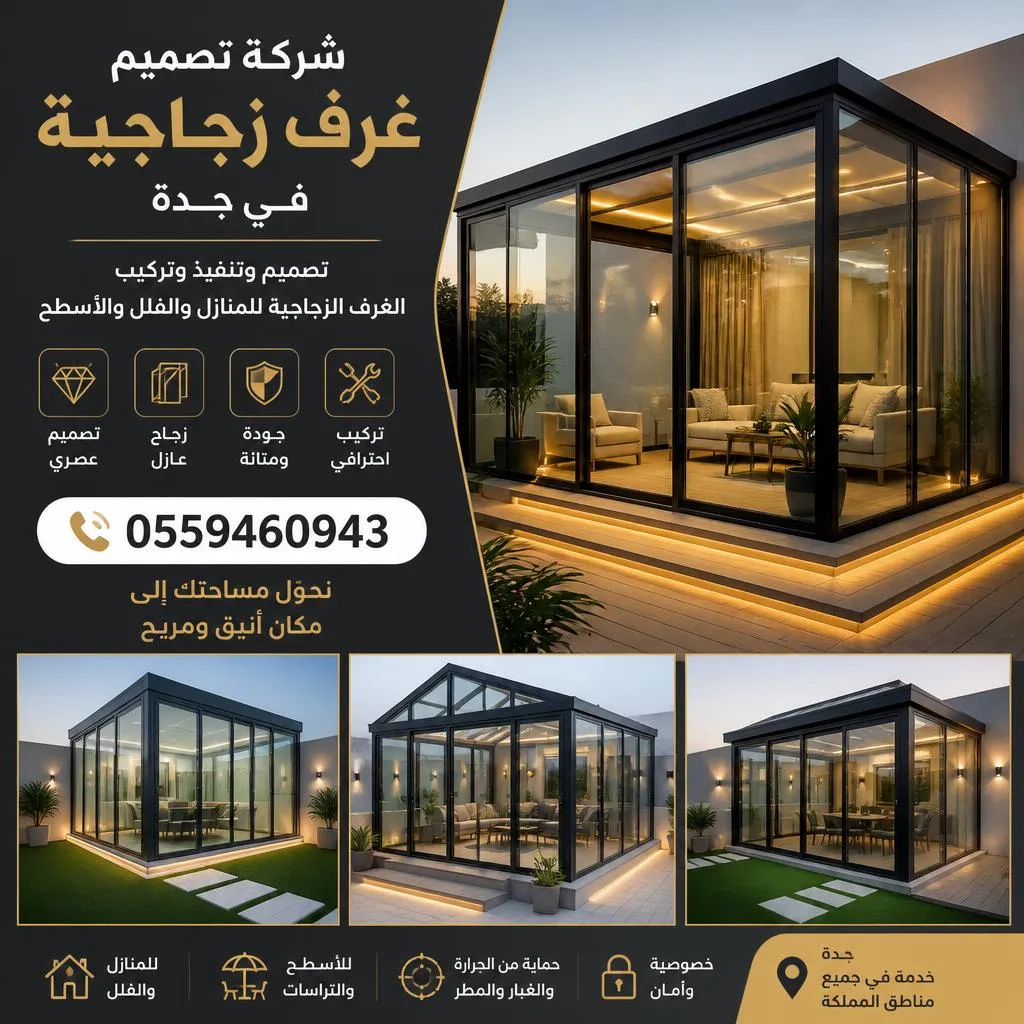 شركة تصميم غرف زجاجية بجدة