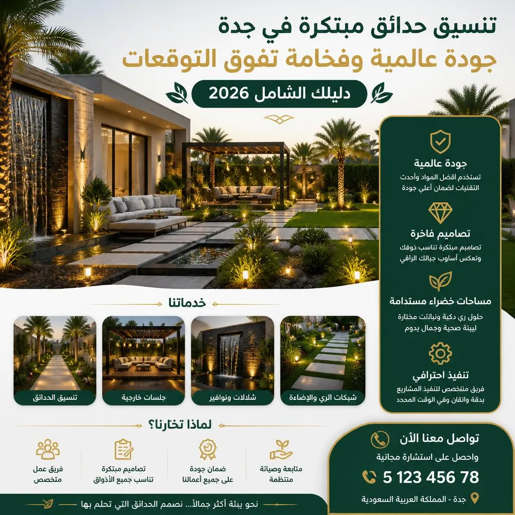 تنسيق حدائق مبتكرة في جدة